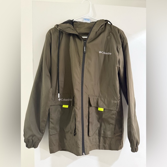 Columbia Brown Hooded Windbreaker - Picture 1 of 3